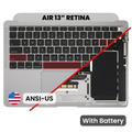 Top Case with Battery and Keyboard (ANSI US) For MacBook Air 13" A2179 (2020) (Used OEM Pull: Grade A) (Space Gray)