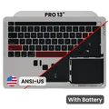 Top Case with Battery and Keyboard (ANSI US) For MacBook Pro 13" A2338 (2020) (Used OEM Pull: Grade B / C) (M1) (Space Gray)