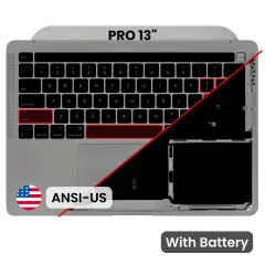 Top Case with Battery and Keyboard (ANSI US) For MacBook Pro 13" A2338 (2020) (Used OEM Pull: Grade A) (M1) (Space Gray)