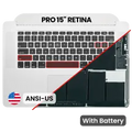 Top Case with Battery and Keyboard (ANSI US) For MacBook Pro 15" A1398 (2015)