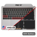 Top Case with Battery and Keyboard (ANSI US) For MacBook Pro 13" A2159 (2019) (Used OEM Pull: Grade A) (Space Gray)