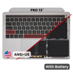 Top Case with Battery and Keyboard (ANSI US) For MacBook Pro 13" A2159 (2019) (Used OEM Pull: Grade A) (Space Gray)