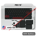 Top Case with Battery and Keyboard (ANSI US) For MacBook Pro 16" A2485 (2021) (Used OEM Pull: Grade A) (Silver)