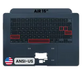 Top Case with Keyboard (ANSI US) For MacBook Air 15" A3448 (2026) (Genuine OEM) (Midnight)