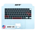 Top Case with Keyboard (ANSI US) For MacBook Air 15" A3448 (2026) (Genuine OEM) (Sky Blue)