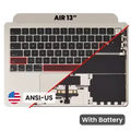 Top Case with Battery and Keyboard (ANSI US) For MacBook Air 13" A3113 (2024) (Genuine OEM) (Starlight)