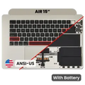 Top Case with Battery and Keyboard (ANSI US) For MacBook Air 15" A3114 (2024) (Genuine OEM) (Starlight)