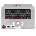 Top Case with Keyboard (ANSI US) For MacBook Pro 15" A1990 (2018-2019) (Used OEM Pull: Grade B/C) (Space Gray)