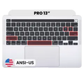 Top Case with Keyboard (ANSI US) and Trackpad For MacBook Pro 13" A2338 (2020) (Used OEM Pull: Grade B/C) (Silver)