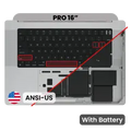 Top Case with Battery and Keyboard (ANSI US) For MacBook Pro 16" A2485 (2021) (Genuine OEM) (Space Gray)