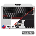 Top Case with Battery and Keyboard (ANSI US) For MacBook Air 13" A2681 (2022) (Genuine OEM) (Silver)