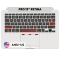 Top Case with Keyboard (ANSI US) For MacBook Pro 13" A1502 (2013-2014) (Used OEM Pull: Grade B/C)