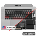 Top Case with Battery and Keyboard (ANSI US) For MacBook Pro 15" A1990 (2018-2019) (Used OEM Pull: Grade B/C) (Space Gray)
