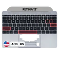 Top Case with Keyboard (ANSI US) and Microphone For MacBook 12" A1534 (2015) (OEM New) (Space Gray)