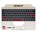Top Case with Keyboard (ANSI US) and Microphone For MacBook 12" A1534 (2015) (OEM New) (Gold)