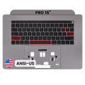 Top Case with Keyboard (ANSI US) For MacBook Pro 15" A1990 (2018-2019) (OEM New) (Space Gray)