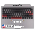 Top Case with Keyboard (ANSI US) For MacBook Pro 13" A1706 (2016-2017) (OEM New) (Space Gray)