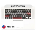Top Case with Keyboard (ANSI US) and Microphone For MacBook Pro 15" A1398 (2013-2014) (OEM New)