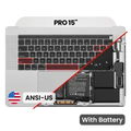 Top Case with Battery and Keyboard (ANSI US) For MacBook Pro 15" A1990 (2018-2019) (Silver)