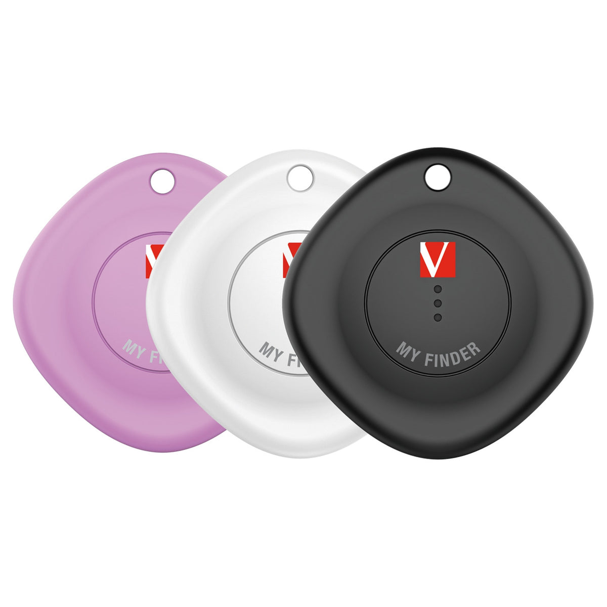 Verbatim MYF-03 My Finder Bluetooth Item Finder 3 Pack Black /White / Purple