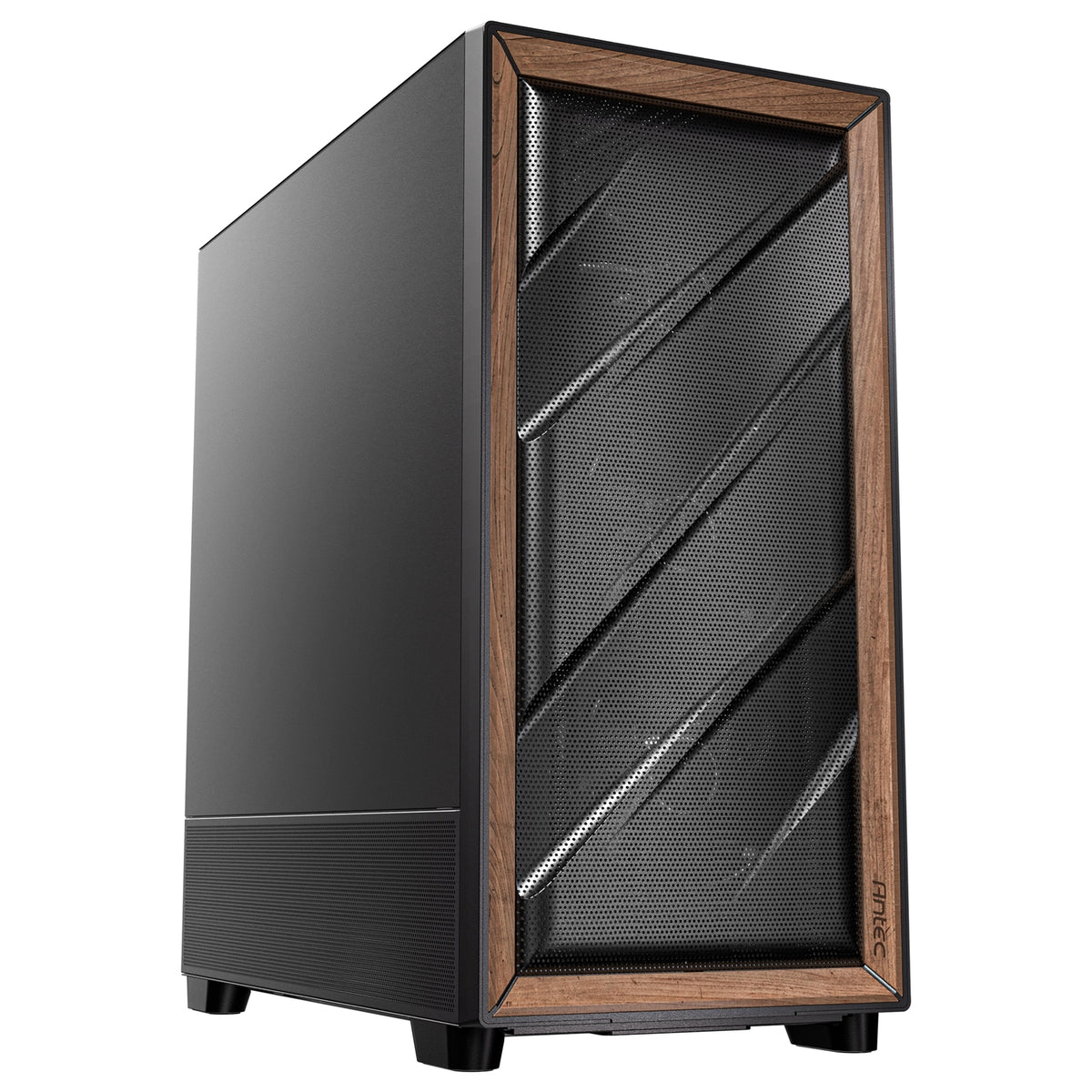 Antec FLUX SE Mid Tower Gaming Case, 1 x USB Type-C / 2 x USB 3.0, Metal Mesh with Walnu tWood Accents, 3 x Pre-Installed High-performance PWM Fans, E-ATX (=330mm), ATX, Micro-ATX, ITX Compatible