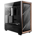 Antec FLUX Mid Tower Gaming Case, 1 x USB Type-C / 2 x USB 3.0, Tempered Glass Side Window Panel, Multi-directional Vent Design, Walnut Wood Accents, 5 x Pre-Installed PWM Fans, E-ATX (=330mm), ATX, Micro-ATX, ITX Compatible