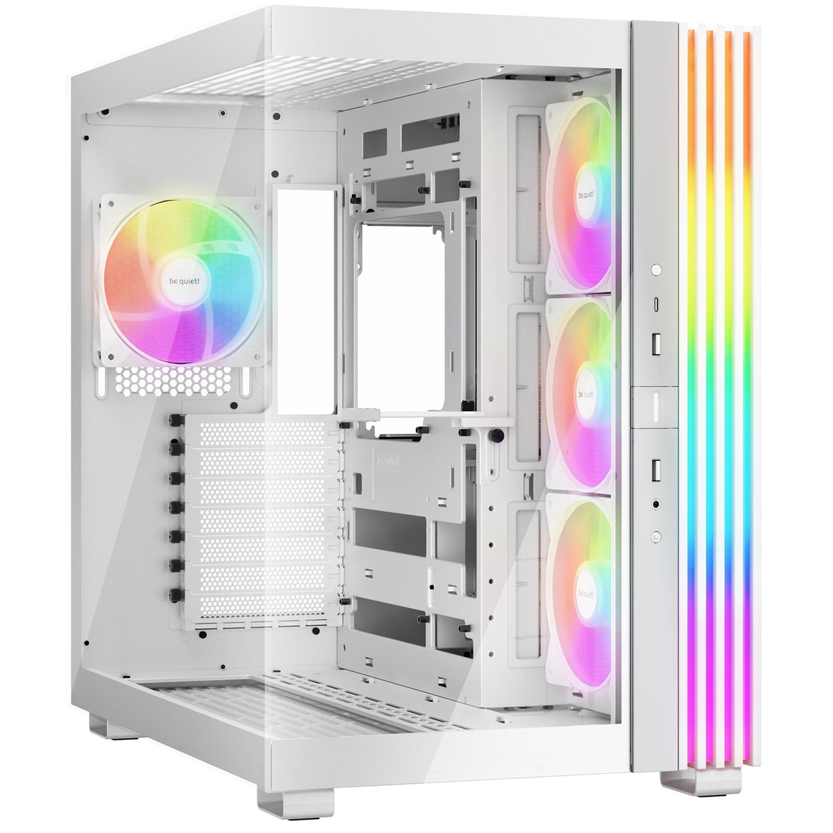 be quiet! BGW68 Light Base 600 LX Mid Tower Gaming Case, 1 x USB Type-C / 2 x USB 3.0, Tempered Glass Front & Side Window Panel, 4 x Light Wings ARGB Fans, ATX / M-ATX / Mini-ITX Compatible