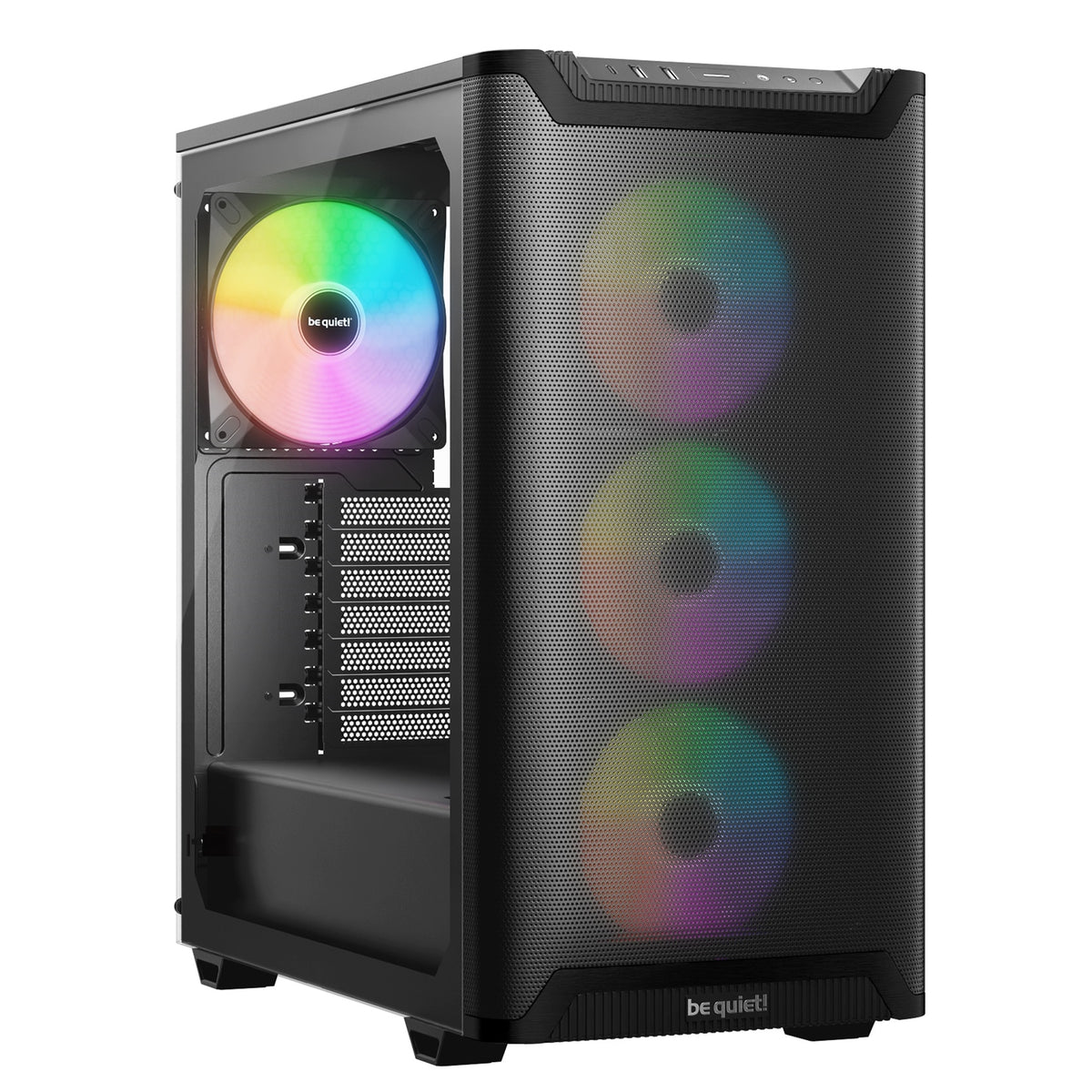 be quiet! BGW78 Pure Base 501 LX Mid Tower Gaming Case, 1 x USB Type-C / 2 x USB 3.0, Tempered Glass Side Panel, 4 x Pre-Installed Light Wings LX Fans, ATX / M-ATX / Mini-ITX Compatible