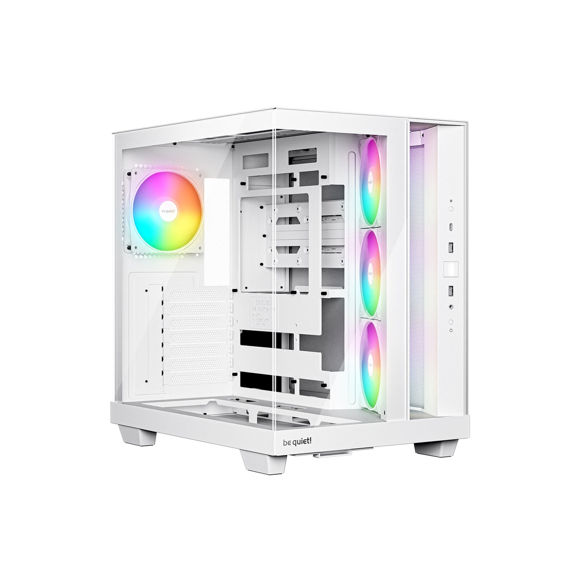 be quiet! BGW86  Light Base 500 LX Mid Tower Gaming Case, 1 x USB Type-C / 2 x USB 3.2, High Airflow ATX Case, 4x Pre-Installed ARGB Light Wings LX Fans, ATX / M-ATX / Mini-ITX Compatible