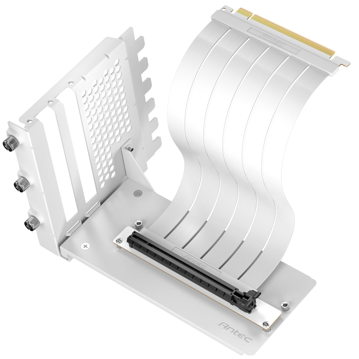 Antec RTX50 PCIe 5.0 Riser Cable with 90-Degree Bracket Mount, White, for Vertical Graphics Card Mounting