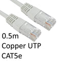 RJ45 (M) to RJ45 (M) CAT5e 0.5m White OEM Moulded Boot Copper UTP Network Cable