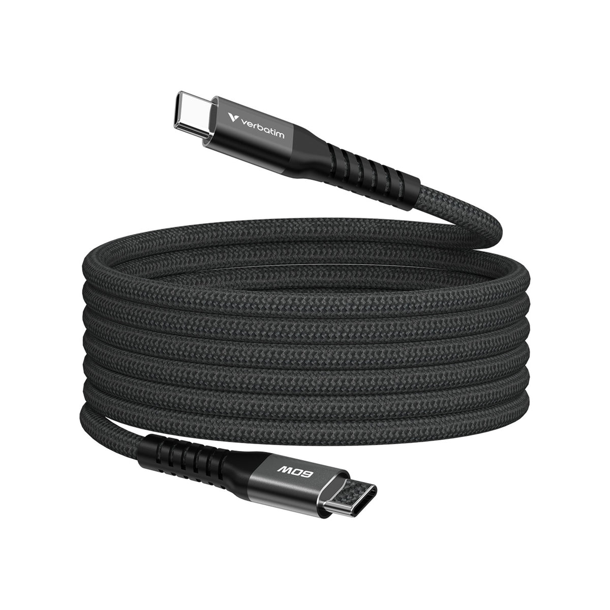 Verbatim Sync & Charge USB-C to USB-C 60W Magnetic Cable 120cm Black, Supports PD 3.0 and QC 3.0