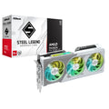 ASRock AMD Radeon RX 9060 XT Steel Legend OC 16GB GDDR6 Graphics Card, 2048 Streams, 3320 MHz Boost Clock, Triple Fan, 2x DisplayPorts / 1x HDMI Port