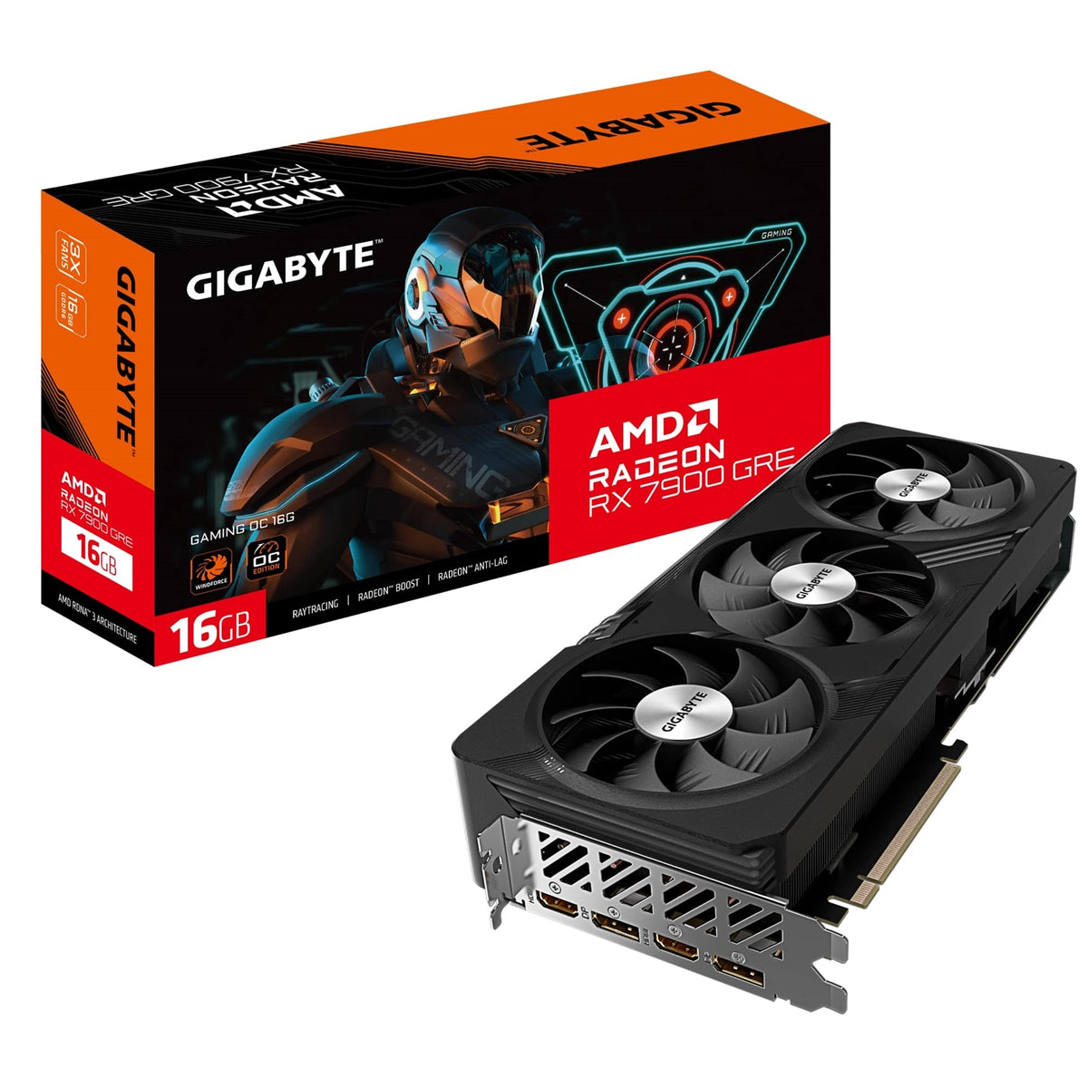 Gigabyte AMD Radeon RX 9070 GAMING OC 16GB GDDR6 Graphics Card, 3584 Streams, 2700 MHz Core Clock, Triple Fan, RGB, 2x DisplayPorts / 2x HDMI Ports
