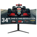 piXL CM34C7 34 Inch 165Hz UWQHD Quad HD Ultrawide Curved Gaming Monitor, with 1.5ms Response Time, 3440 x 1440 Resolution, HDMI, DisplayPort, USB-C, USB-B, USB-A x 2, Audio & Height Adjust