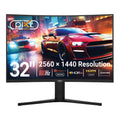 piXL X-Series GS32QIDPHA 32 Inch QHD VA, Curved (1500R) Gaming Monitor with 180Hz Refresh Rate, 2560 x 1440 Resolution, 1ms Response Time, HDR10+, Adaptive Sync, 2x HDMI 2.1 & 2x DisplayPort 1.4, Height Adjustable