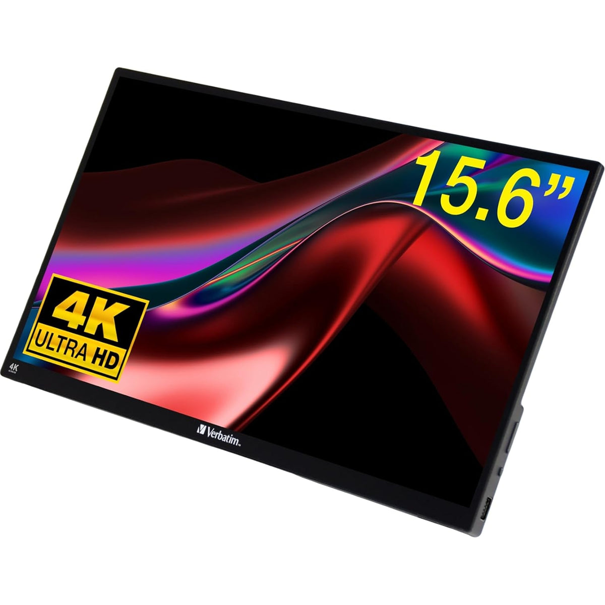Verbatim Portable 15.6" Touch Monitor 4K UHD ALU, 3840 x 2160 Resolution, 60HZ, Built-in Kickstand, Tilt: From 0 Up To 85