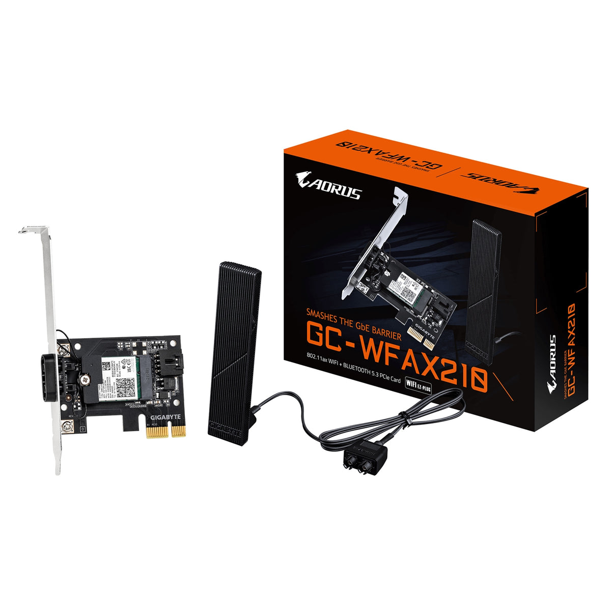 Gigabyte GC-WFAX210 Intel WiFi 6E AX210 2400Mbps Bluetooth 5.2 Wireless PCI-Express Card