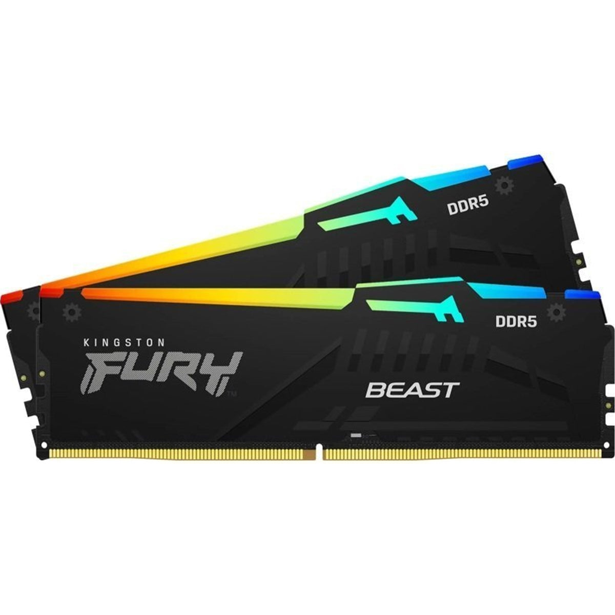 Kingston FURY Beast KF556C36BBEAK2-32 32GB (2x 16GB) U-DIMM System Memory, 5600MHz, DDR5, CL36, Black, RGB, Intel XMP, AMD EXPO