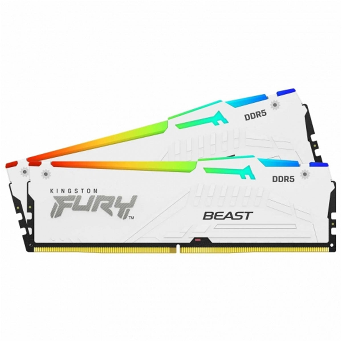 Kingston FURY Beast KF560C36BWEAK2-64 64GB (2x 32GB) U-DIMM System Memory, 6000MHz, DDR5, CL36, White, RGB, Intel XMP, AMD EXPO