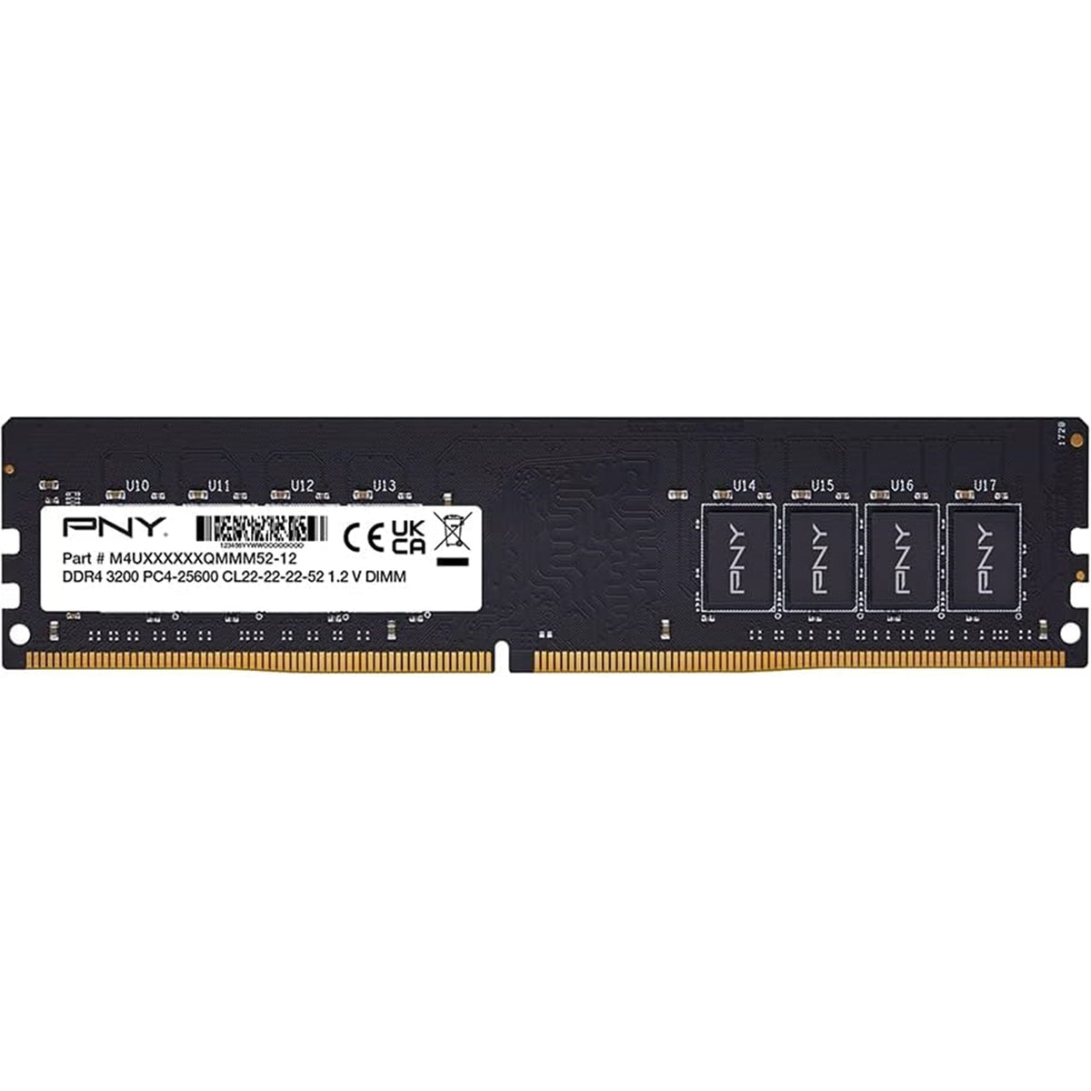 PNY Performance (MD8GSD43200-SI) DDR4 U-DIMM System Memory, 8GB (1x 8GB) 3200MHz,CL22 - Bulk