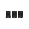 SanDisk Ultra Fit - USB flash drive - 32 GB - USB 3.1 - black (pack of 3)