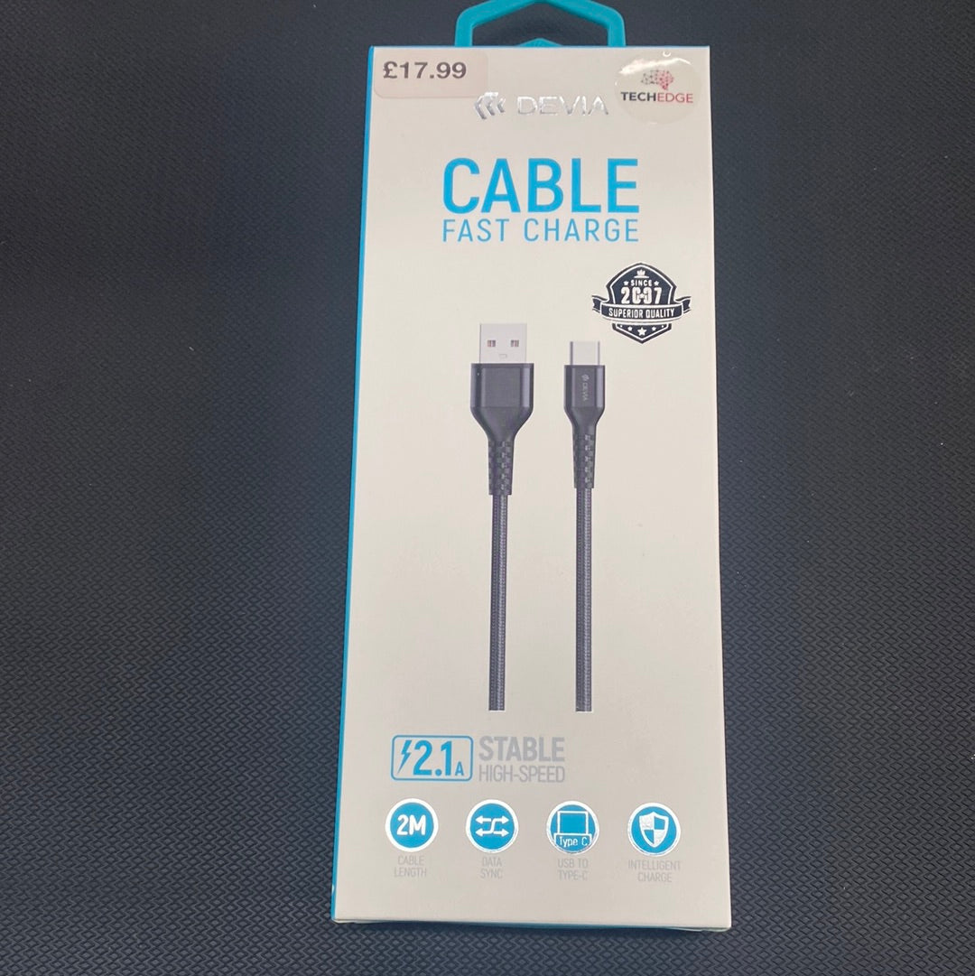 Devia Cable Fast Charge USB to Micro Black 2m