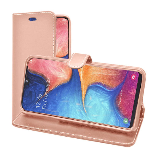 TechProtect Wallet for Galaxy A20E - Rose Gold