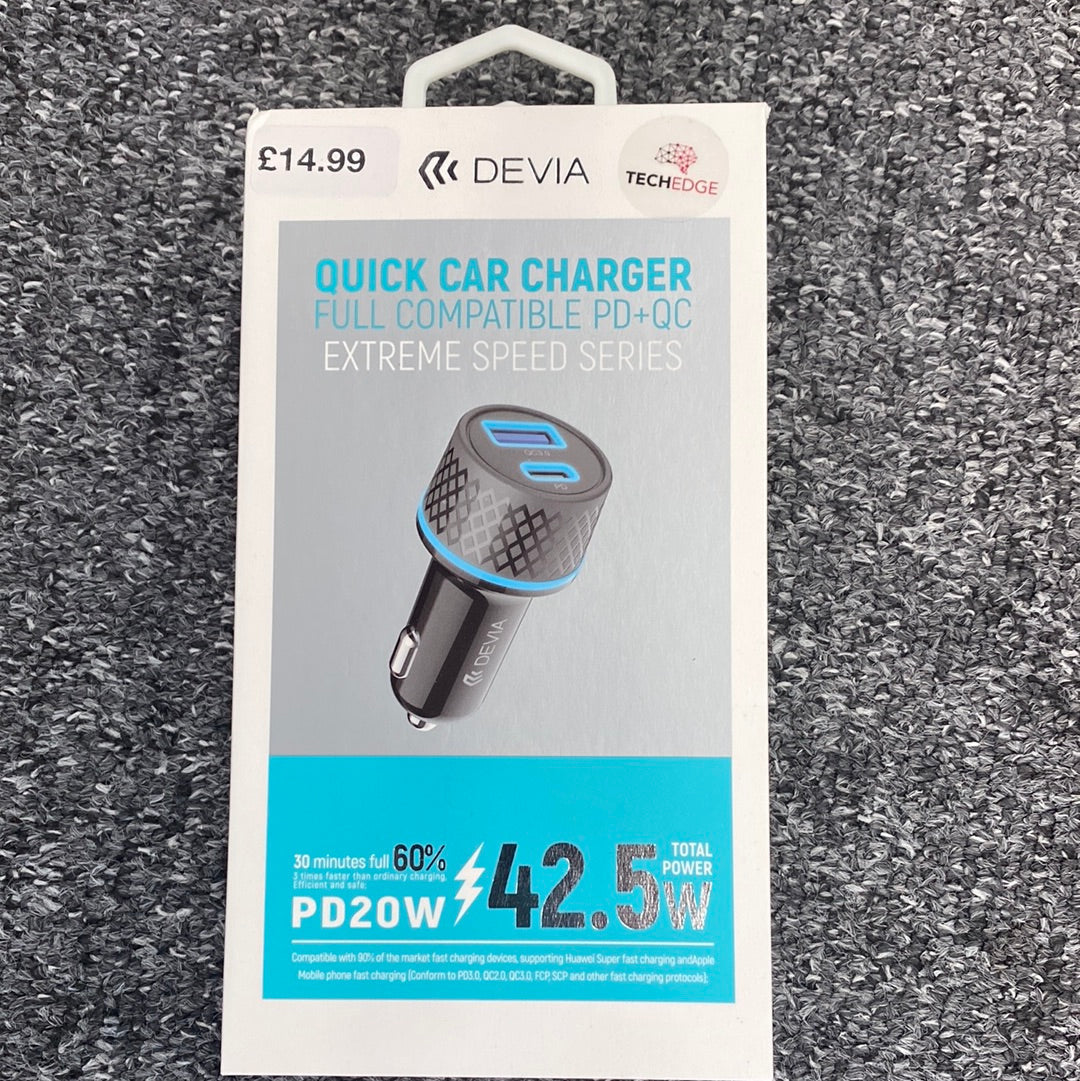 Devia Quick Car Charger PD20w 42.5 w Black